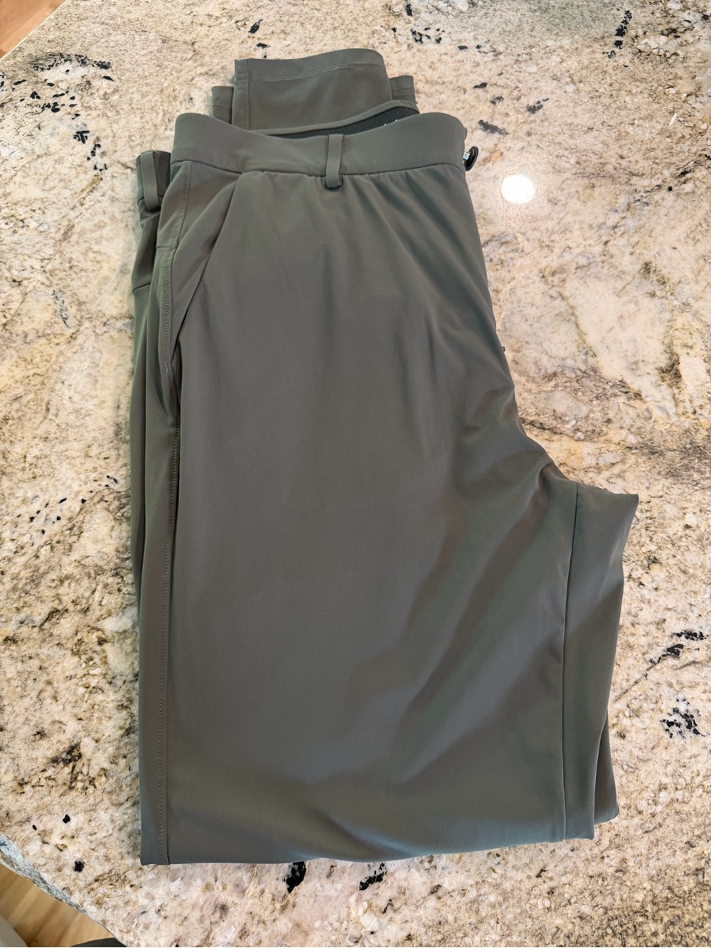 Men's UNRL Olive Dress Pants — Modern Stretch Tailored Fit, 34x33